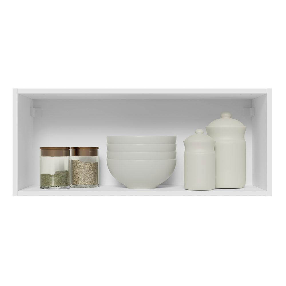 Armário Aéreo Lux 80cm 1 Porta Basculante Branco Cinza - 9