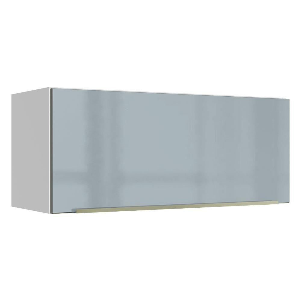 Armário Aéreo Lux 80cm 1 Porta Basculante Branco Cinza - 1