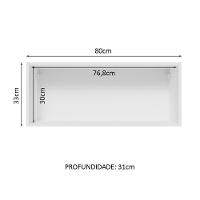 Armário Aéreo Lux 80cm 1 Porta Basculante Branco Cinza - 12