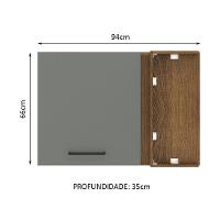 Armário Aéreo de Canto Madesa Agata 1 Porta Rustic Cinza - 7