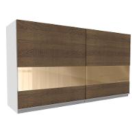 Armário Aéreo Glamy 2 Portas com Vidro 120cm Rustic Madesa - 2