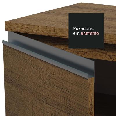 Armário de Cozinha Glamy 5 Portas 2 Gavetas MDF 240cm Marrom Texturizado