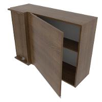 Armário Aéreo de Canto Glamy 1 Porta Rustic Madesa