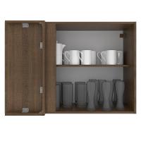 Armário Aéreo de Canto Glamy 1 Porta Rustic Madesa - 6