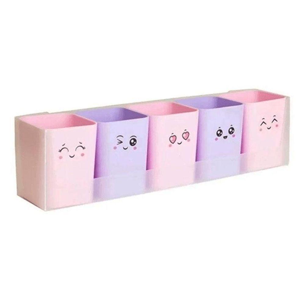 Kit Com 5 Porta Objetos Doçura Rosa E Roxo - Dello - 2
