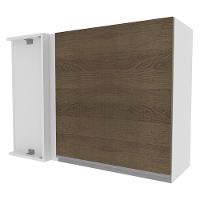 Armário Aéreo de Canto Glamy 1 Porta Branco/Rustic Madesa  - 2