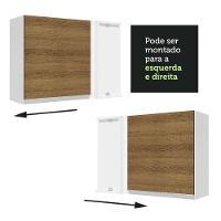 Armário Aéreo de Canto Glamy 1 Porta Branco/Rustic Madesa  - 7