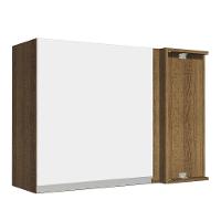 Armário Aéreo de Canto Glamy 1 Porta Rustic e Branco Madesa - 1