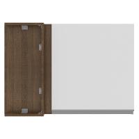Armário Aéreo de Canto Glamy 1 Porta Rustic e Branco Madesa - 2