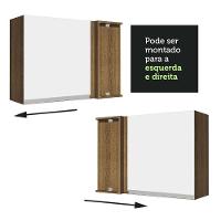 Armário Aéreo de Canto Glamy 1 Porta Rustic e Branco Madesa - 8