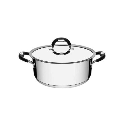 Caçarola Rasa Duo Silicone Aço Inox Fundo Triplo Tampa Alças Silicone 24cm 4,7l Tramontina