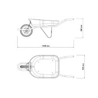 Carrinho De Mão Com Caçamba Rasa Metálica Azul 50 L, Braço Metálico E Pneu Maciço Tramontina - 3