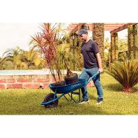 Carrinho De Mão Com Caçamba Rasa Metálica Azul 50 L, Braço Metálico E Pneu Maciço Tramontina - 4