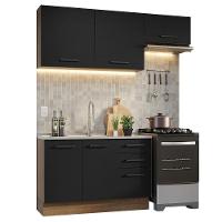 Armário De Cozinha Compacta 180cm Rustic/preto Agata Madesa 09 Rustic/preto - 10