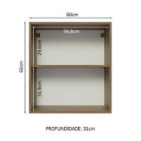 Armário Aéreo 60 Cm 1 Porta Rustic/Branco Veludo - 8