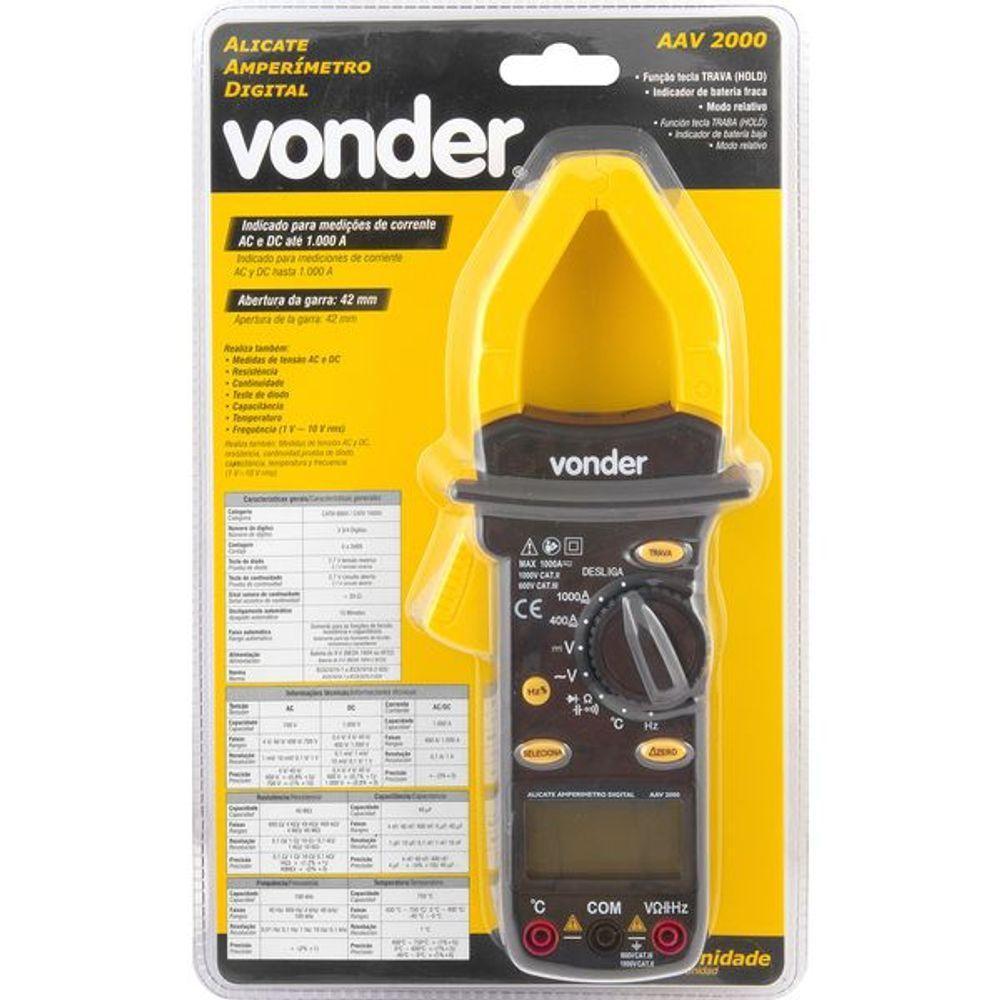 Alicate Amperimetro Digital Aav2000 Vonder - 2