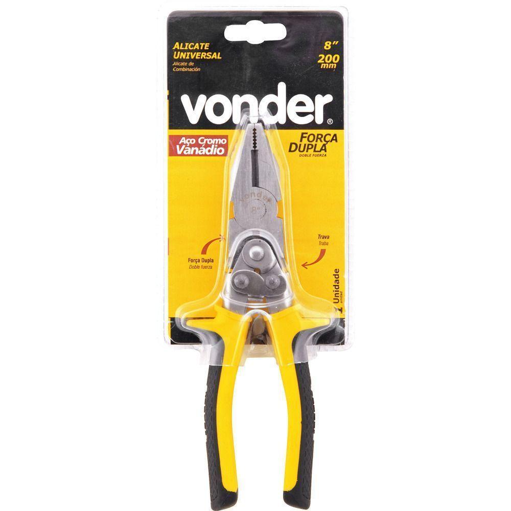 Alicate Universal 8 Força Dupla Vanádio Isol. 1000v Vonder - 2