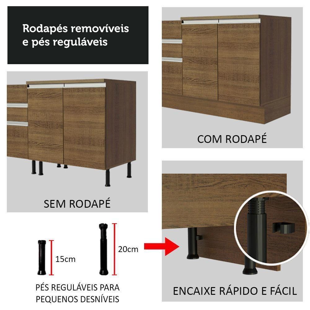 Armário De Cozinha 260Cm Rustic Glamy 04 Rustic - 3