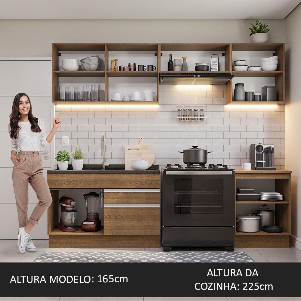 Armário De Cozinha 260Cm Rustic Glamy 04 Rustic - 6