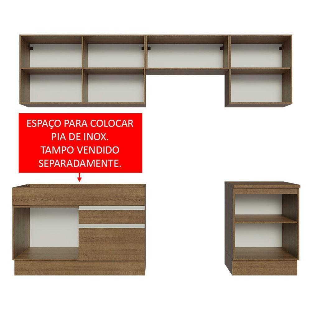 Armário De Cozinha 260Cm Rustic Glamy 04 Rustic - 7