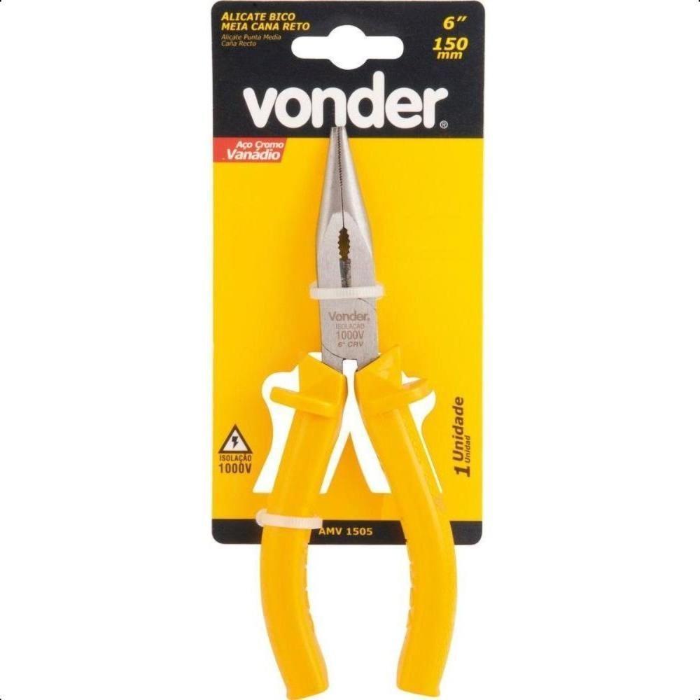 Alicate Bico Meia Cana 6 Reto Vanádio Isolado 1000v Vonder - 3