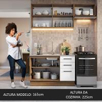 Armário De Cozinha Compacta 180cm Rustic/branco Agata Madesa 09 Rustic/branco - 7