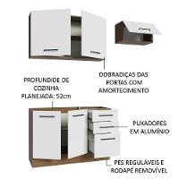 Armário De Cozinha Compacta 180cm Rustic/branco Agata Madesa 09 Rustic/branco - 8
