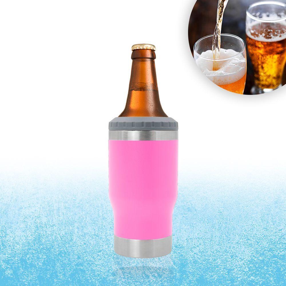 Copo Termico Porta Lata Garrafa Long Neck Copo Abridor Rosa - 2