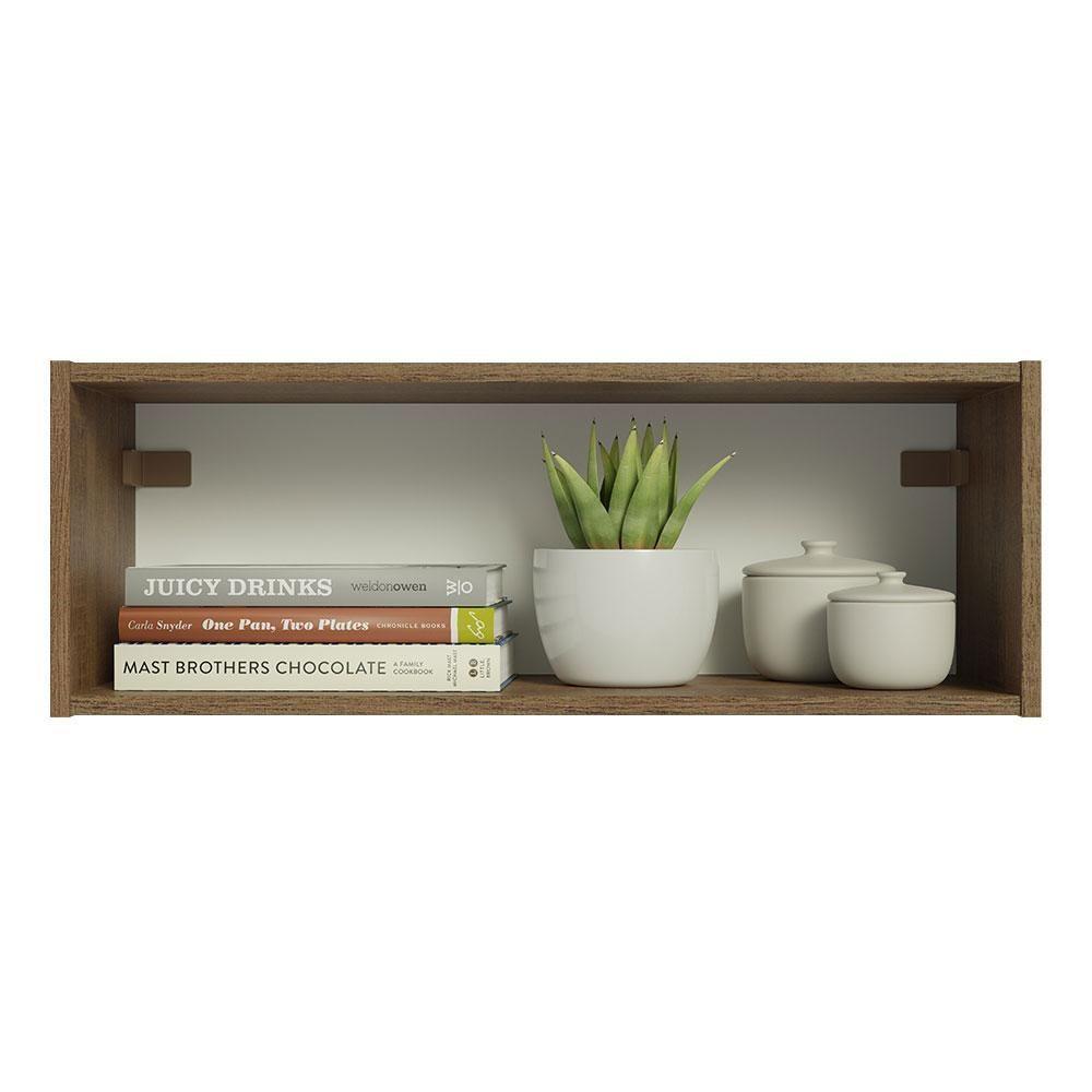 Armário Aéreo Com Nicho Aberto 60cm Rustic Emilly Madesa - 3