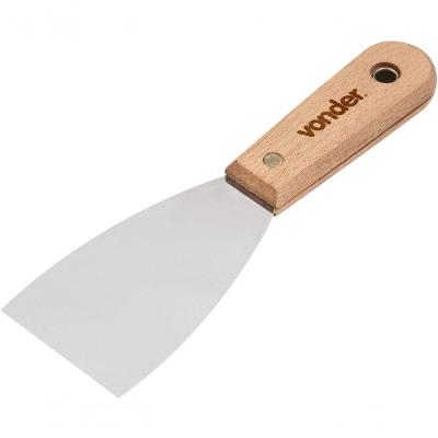 Espátula Betumadeira Aço Inox 2.1-4" 6cm Cabo Madeira Vonder