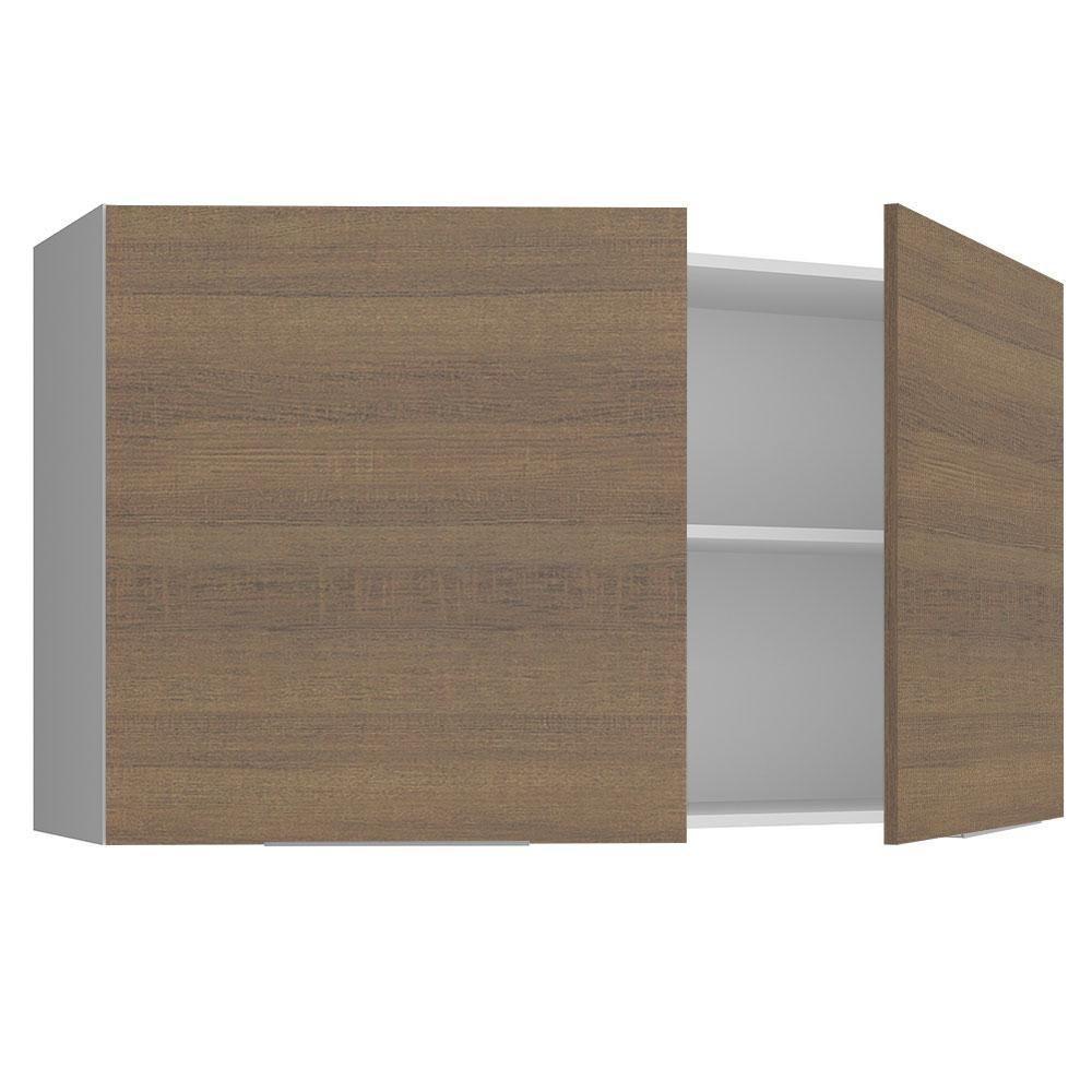 Armário Aéreo Madesa Stella 120 Cm 2 Portas Branco/rustic - 7