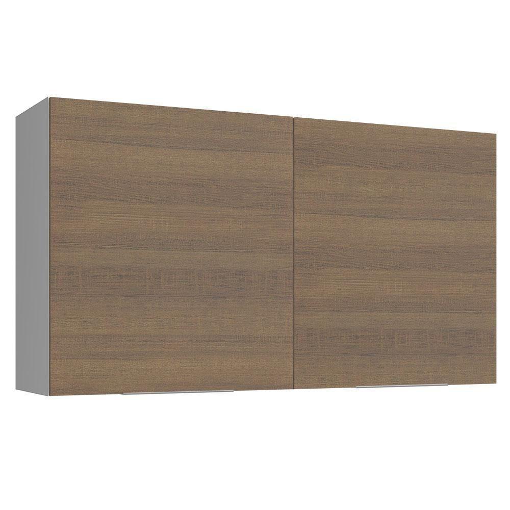 Armário Aéreo Madesa Stella 120 Cm 2 Portas Branco/rustic - 1