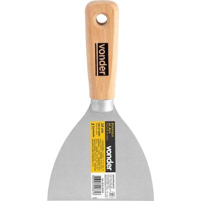 Espátula Betumadeira Aço Carbono 4 10cm Cabo Madeira Vonder