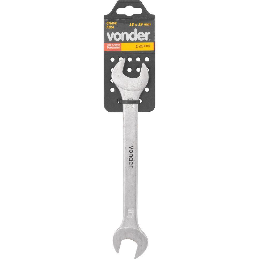 Chave Fixa 18 Mm X 19 Mm Em Aço Cromo Vanádio Vonder - 1