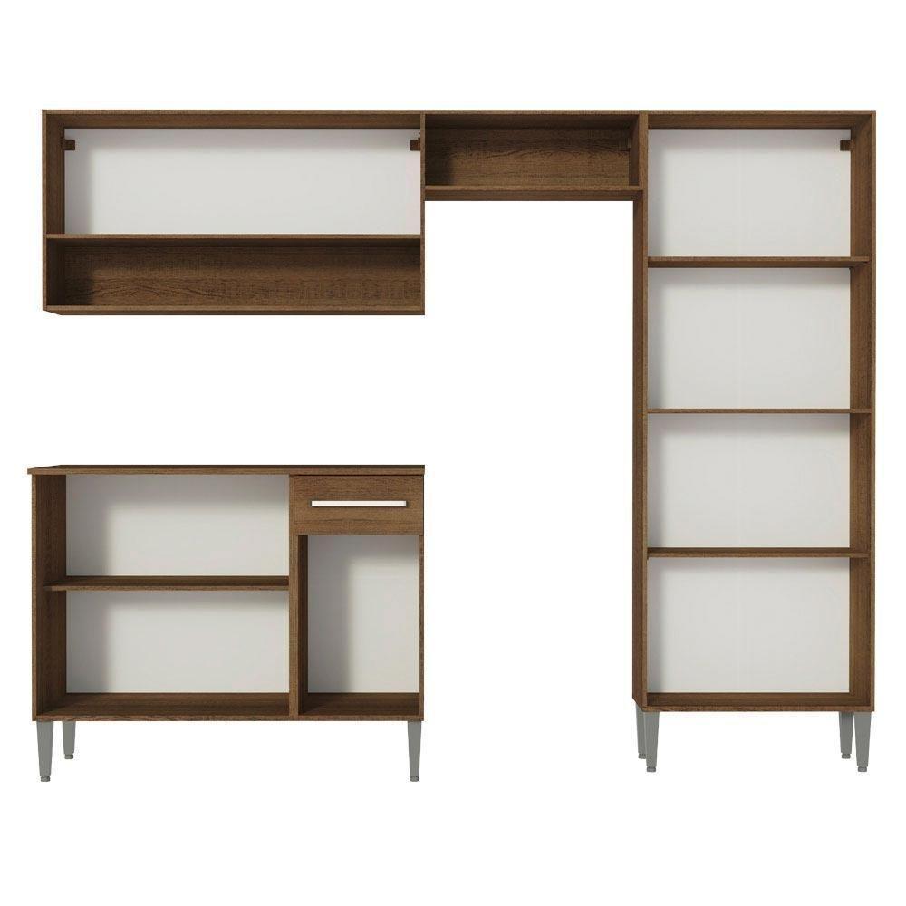 Armário De Cozinha Compacta Emilly Pop Madesa Xa Rustic/Preto - 5