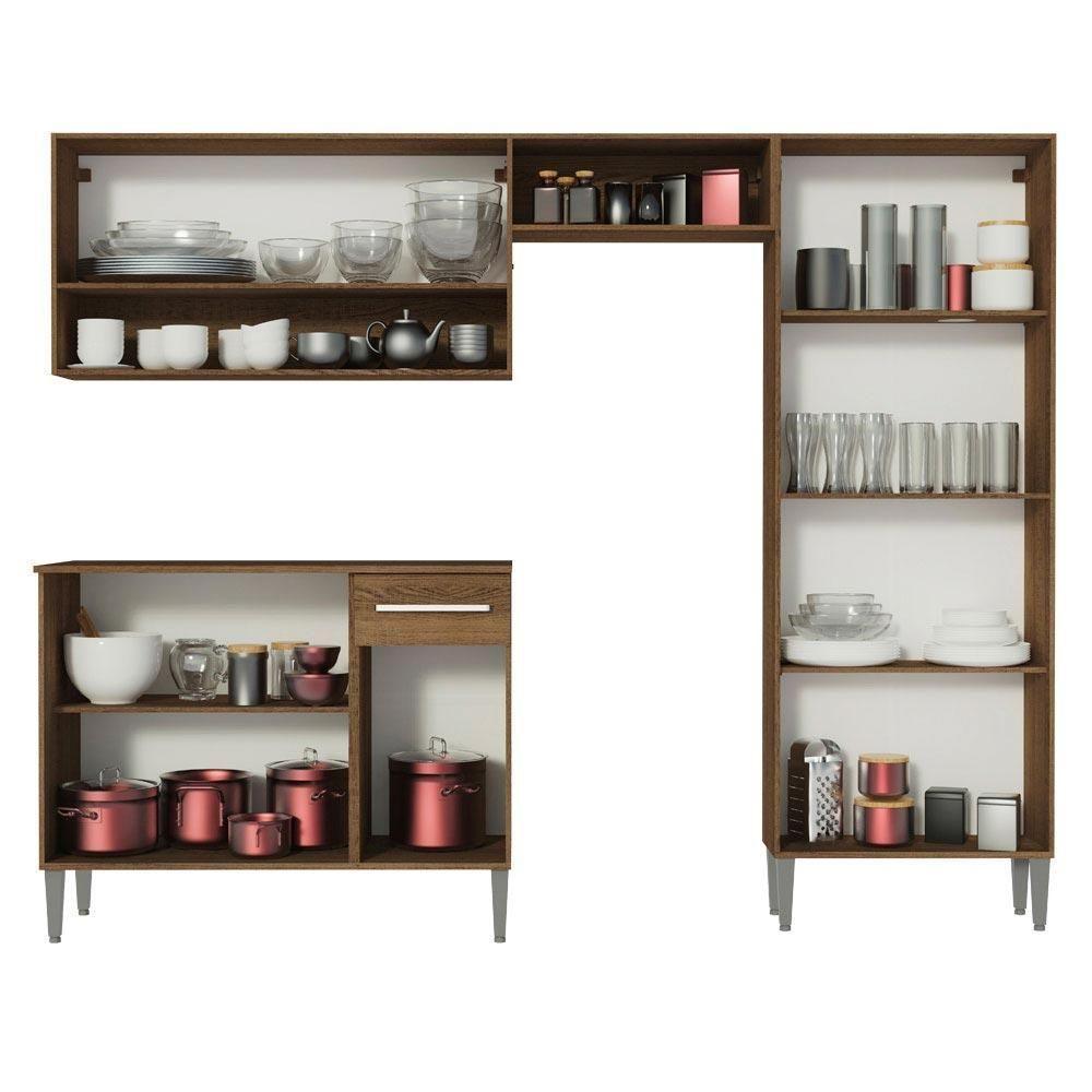 Armário De Cozinha Compacta Emilly Pop Madesa Xa Rustic/Preto - 9