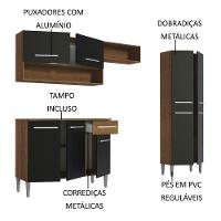 Armário De Cozinha Compacta Emilly Pop Madesa Xa Rustic/Preto - 6