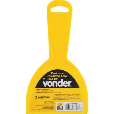 Espátula Plástica Lisa 4'' 101,6 Mm Vonder