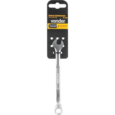 Chave Combinada 08mm Cromo Vanádio Cromada Cartela - Vonder