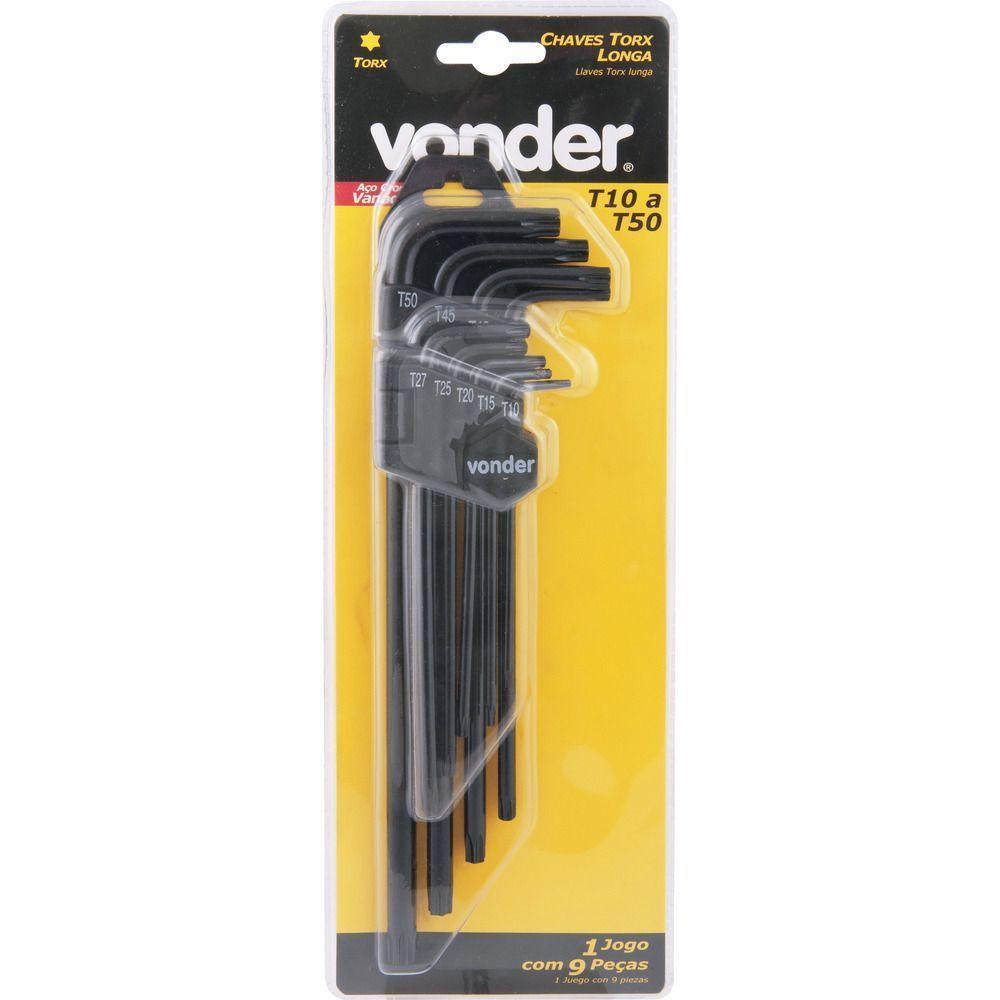 Jogo Chave Torx Cromo Vanádio Com 9 Peças T10-t50 Vonder - 2
