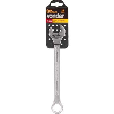 Chave Combinada 21mm Cromo Vanádio Cromada Cartela - Vonder