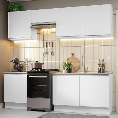 Armário de Cozinha Completa Glamy 09 5 Portas MDP 240cm Branco Brilhante