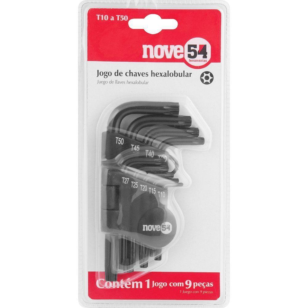 Jogo De Chaves Hexalobular T10 à T50 Com 9 Peças - Nove54 - 2