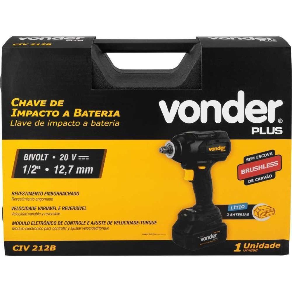 Chave Impacto à Bateria 1-2'' 20V Bivolt Civ212b Vonder Plus - 2