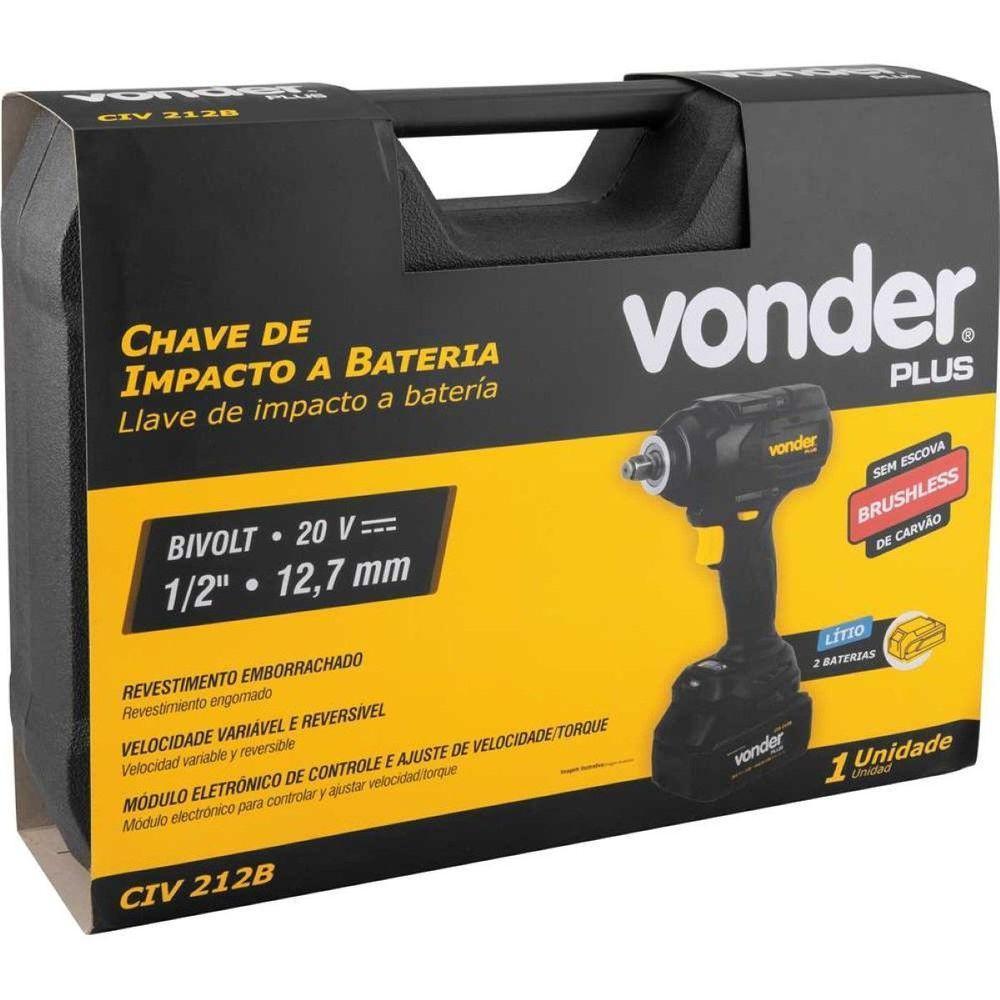 Chave Impacto à Bateria 1-2'' 20V Bivolt Civ212b Vonder Plus - 3