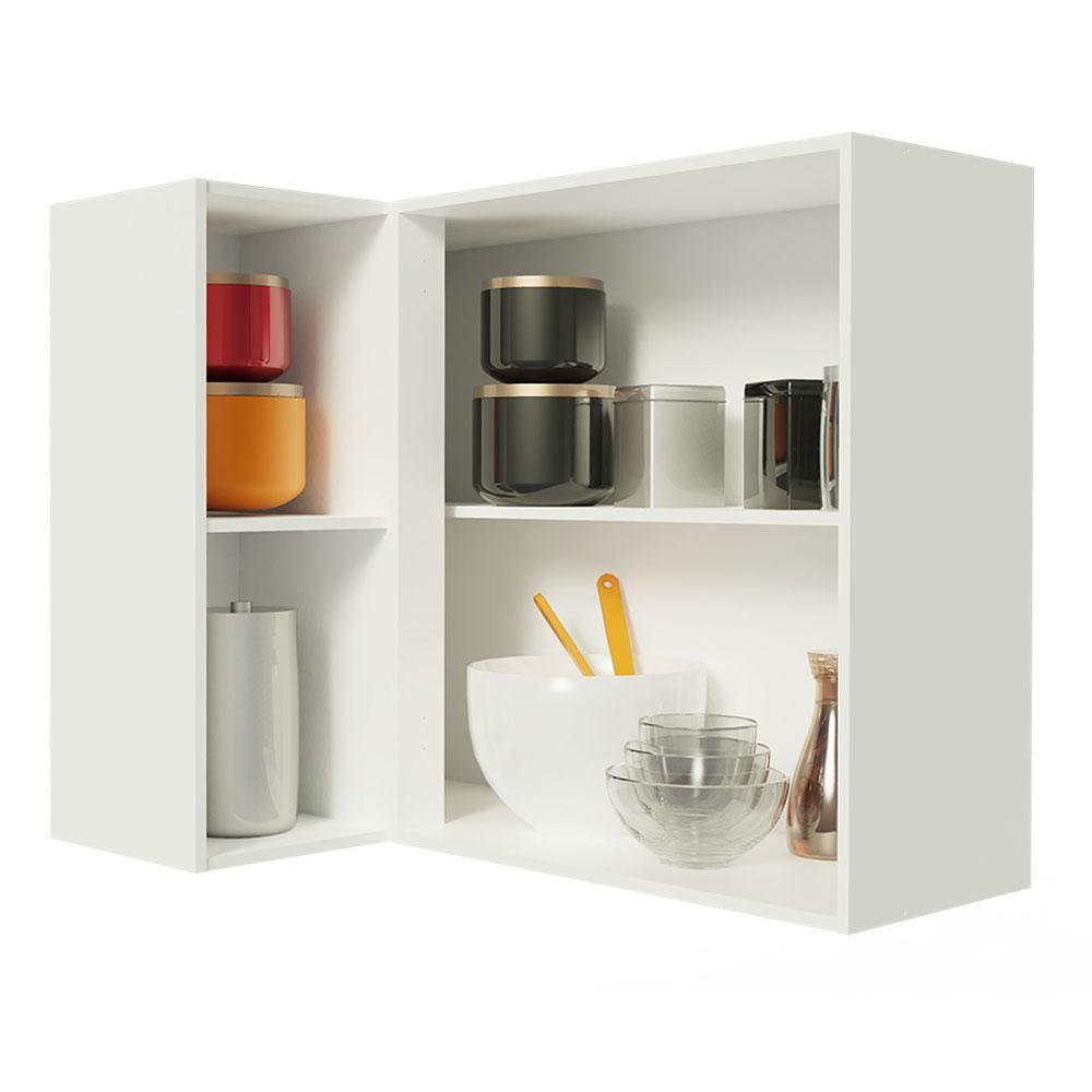 Armário Aéreo Smart 100% Mdf com 1 Porta e Adega Branco - 4