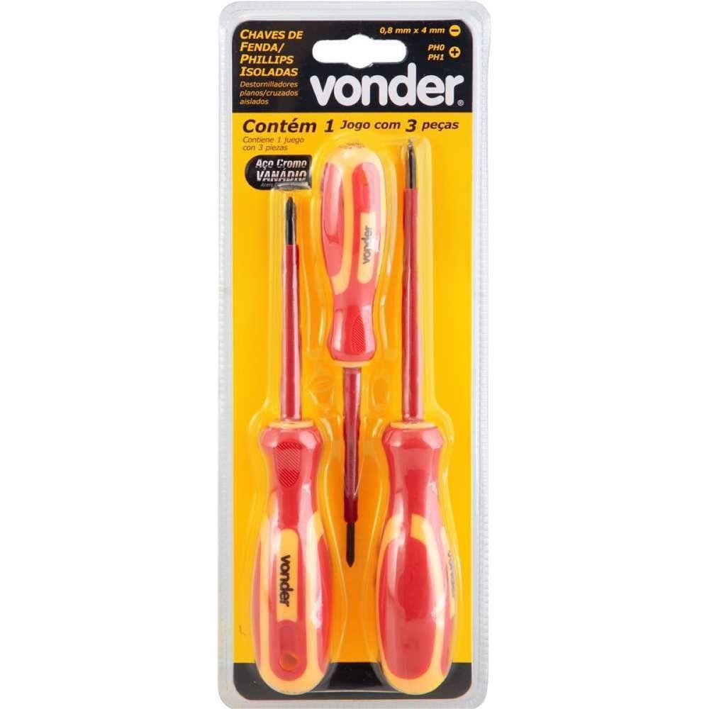 Jogo Chave Fenda E Phillips Isolada 3 Peças Iec60900 Vonder - 7