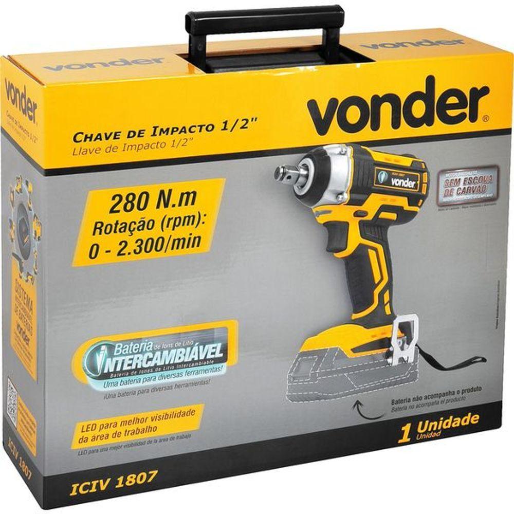 Chave Impacto 1-2 18V S- Bateria S- Carreg. Iciv1807 Vonder - 2