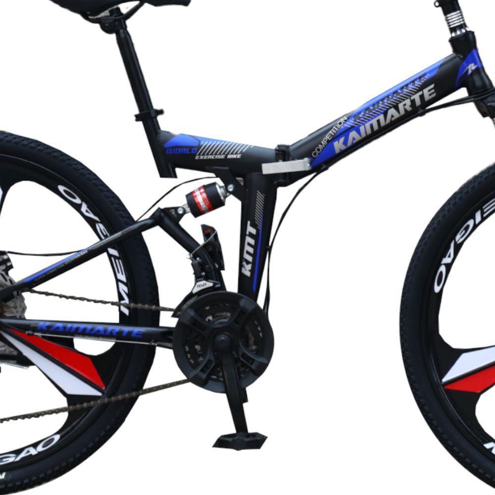 Bicicleta Aro 26 Freio Disco Bike Dobrável Easyfold 21 Marchas Roda Magnésio Preto Azul Vermelho Wct Fitness - 4