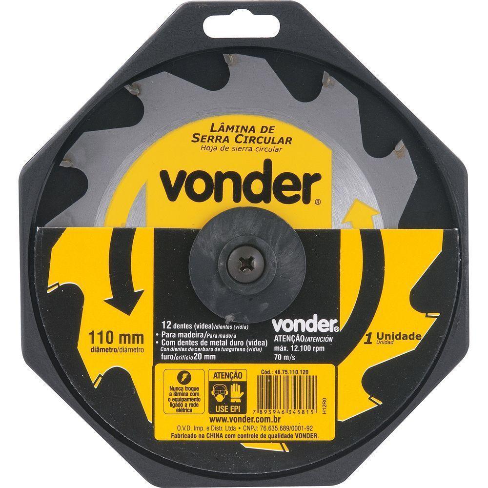 Lamina Serra Circular Vídea 110x20x2,6mm 12 Dentes 12100 Rpm - 3